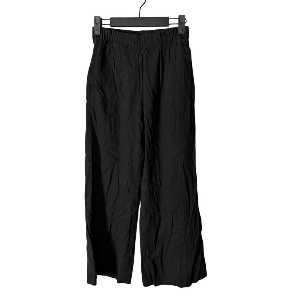 Falconeri Linen Wide Leg Pull On‎ Pant Black Size XS